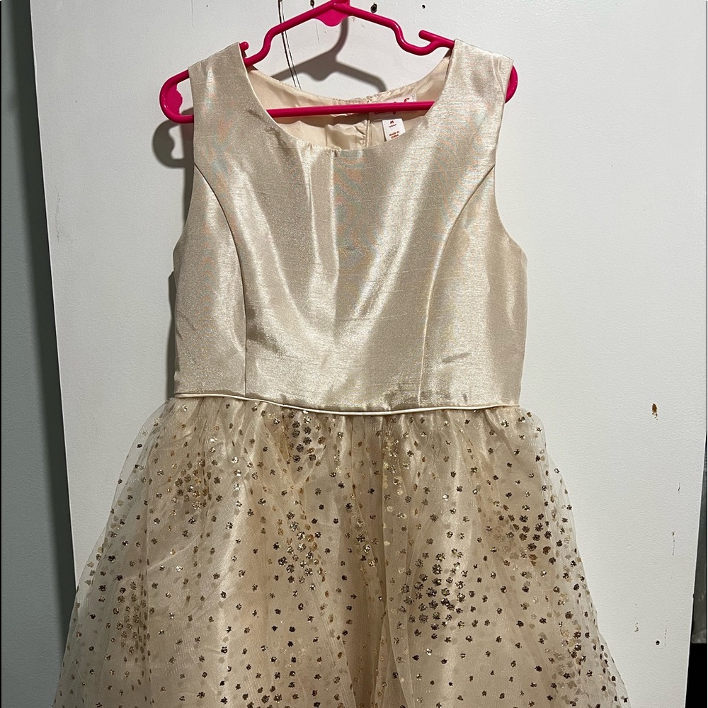 Gold Glitter Satin Dress